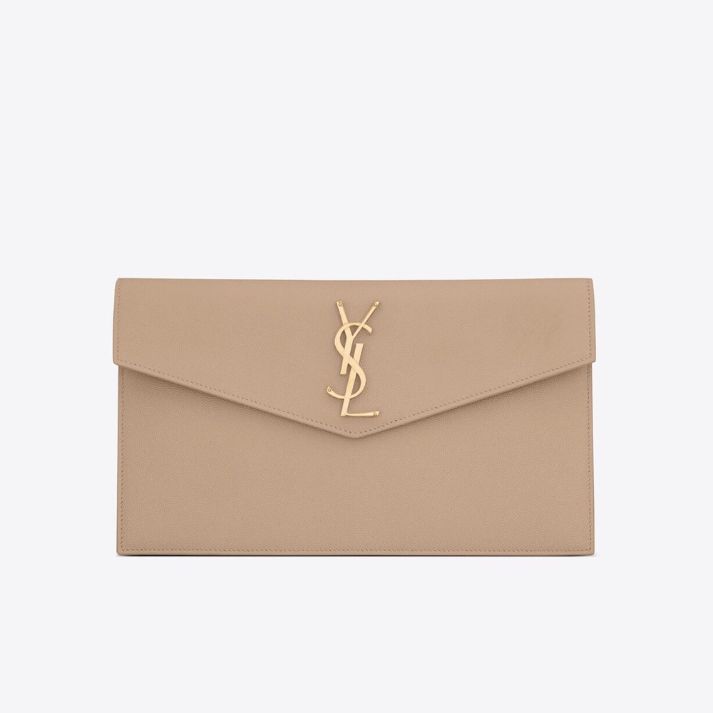YSL UPTOWN POUCH IN GRAIN DE POUDRE EMBOSSED LEATHER